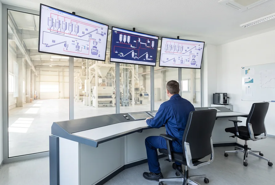 Shinmac intelligent control room monitoring a feed plant